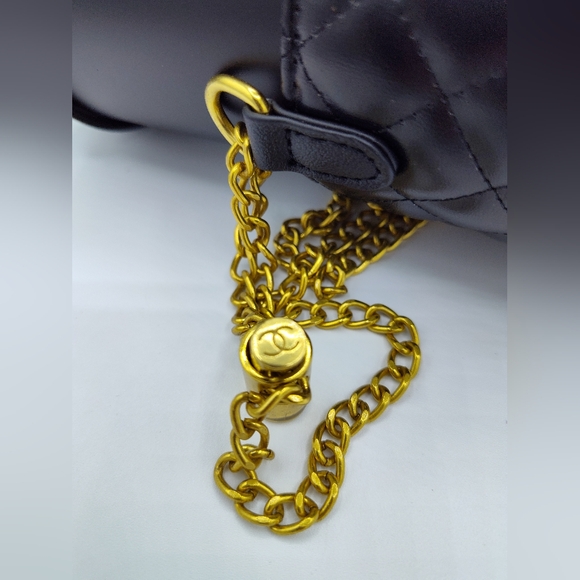 CHANEL GWP Black Gold Travel Mug Quilted Vegan Leather Holder NIB Gift Set - Picture 3 of 5